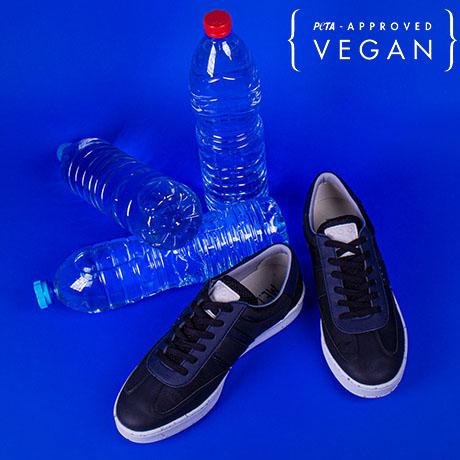 ME.LAND VIVACE vegan and recycled sneaker in black and navy blue above