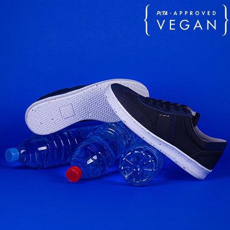 ME.LAND VIVACE vegan and recycled sneaker in black and navy blue sole