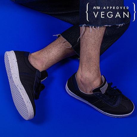 ME.LAND VIVACE vegan and recycled sneaker in black and navy blue men