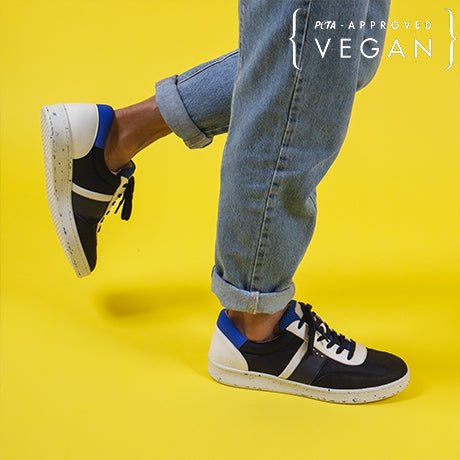 ME.LAND VIVACE vegan and recycled sneaker in navy, white and blue ladies